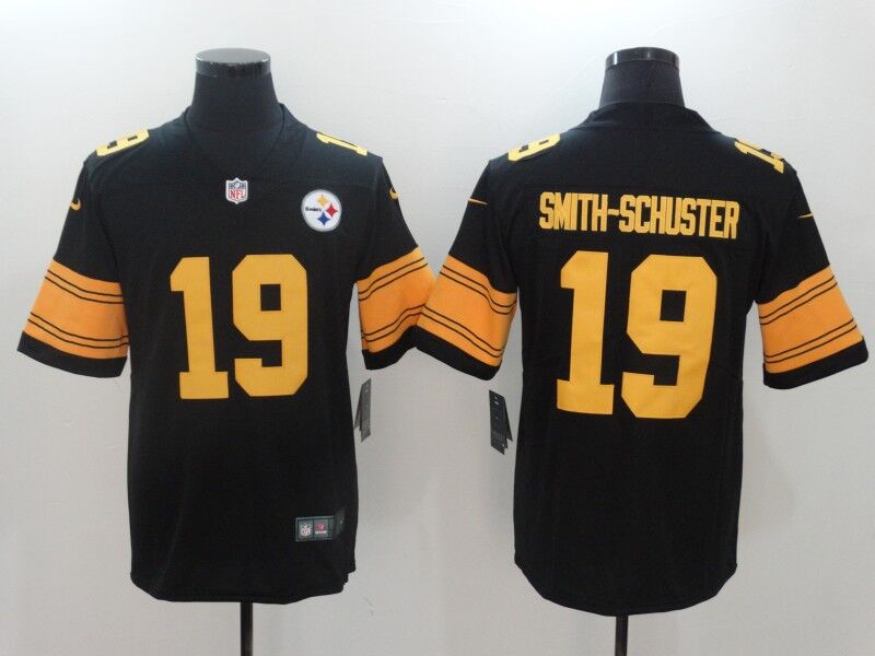 Men's Nike Pittsburgh Steelers #19 JuJu Smith-Schuster Black Limited Rush Stitched NFL Jersey